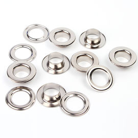 Shiny Silver Metal Eyelet Rings Nickel - Free With Plating Techniques