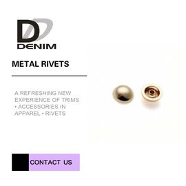 Gold Color High Performance Clothing Decorative Brass Rivets Good Chemical Resistance
